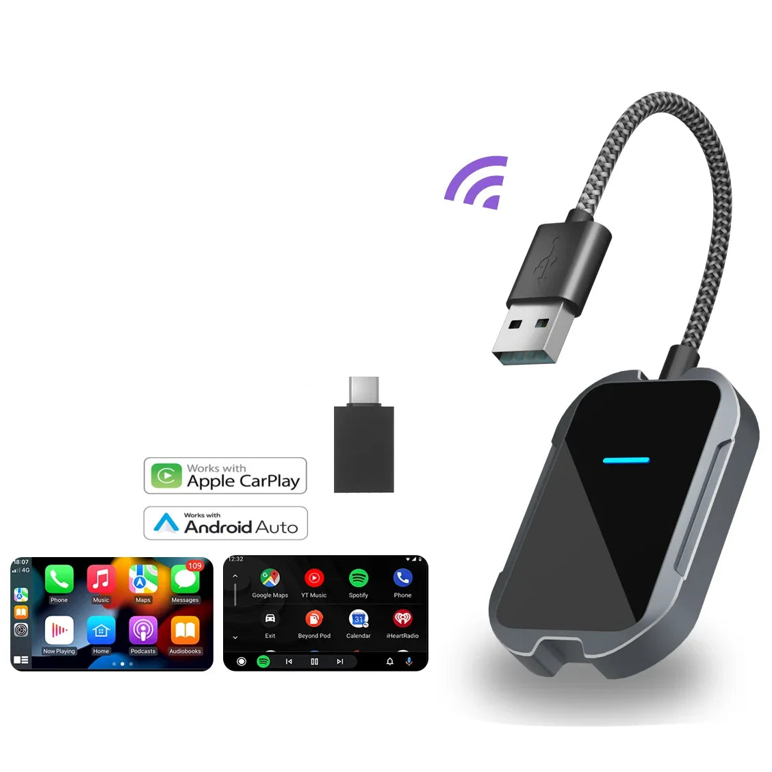 Play2Video Xtracast Ultra Wireless CarPlay/Android Auto All-in-1 Adapter